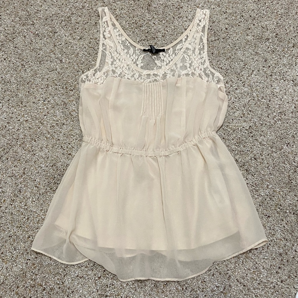 Forever 21 Cream Tank Blouse